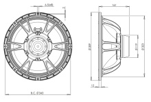 Difuzor woofer 14 inch B&C 14NDL76 - 8 Ohm - Img 4