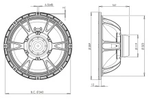 Difuzor woofer 14 inch B&C 14NDL76 - 8 Ohm - Img 4