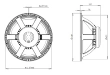 Difuzor woofer 18 inch B&C 18PS100 - 4 Ohm - Img 4
