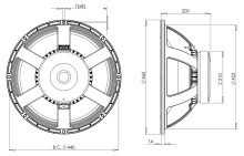 Difuzor woofer 18 inch B&C 18RBX100 - 8 Ohm - Img 4