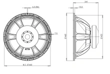 Difuzor woofer 18 inch B&C 18TBW100 - 4 Ohm - Img 4
