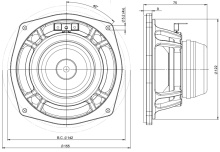 Difuzor woofer 5 inch B&C 5NDL38 - 8 Ohm