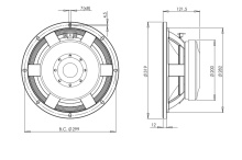 Difuzor woofer 12 inch B&C 12PLB100 - 8 Ohm - Img 4