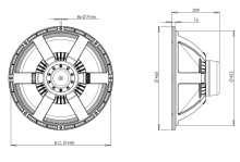 Difuzor woofer 18 inch B&C 18NW100 - 4 Ohm - Img 4