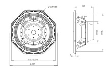 Difuzor woofer 8 inch B&C 8MBX51 - 16 Ohm - Img 4