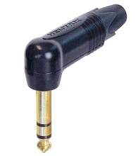 Conector Jack 6.3 mm Neutrik NP3RX-B stereo unghi 90° aurit