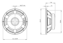 Difuzor woofer 12 inch B&C 12PS100 - 8 Ohm - Img 4