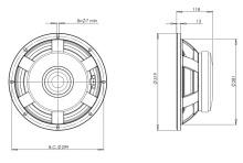 Difuzor woofer 12 inch B&C 12PS100 - 8 Ohm - Img 4