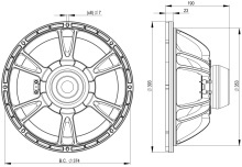 Difuzor woofer 15 inch B&C 15BG76 - 8 Ohm - Img 4