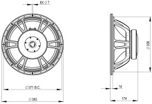 Difuzor woofer 15 inch B&C 15FW88 - 8 Ohm - Img 4