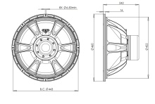 Difuzor woofer 18 inch B&C 18SW115 - 8 Ohm - Img 4