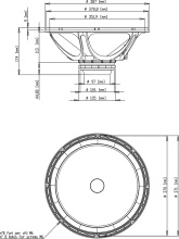 Difuzor woofer 15 inch 18 Sound 15NW530 8 Ohm - Img 2