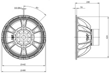 Difuzor woofer 18 inch B&C 18DS115 - 4 Ohm - Img 4