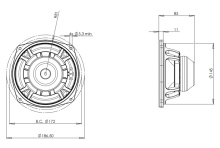 Difuzor woofer 6.5 inch B&C 6NDL38 - 4 Ohm