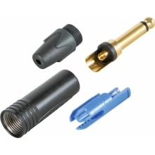 Conector Jack 6.3 mm Neutrik NP2X-B mono aurit negru - Img 2