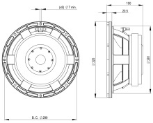 Difuzor woofer 12 inch B&C 12FG100 - 4 Ohm - Img 4