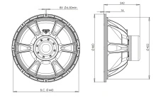 Difuzor woofer 18 inch B&C 18SW115 - 4 Ohm - Img 4