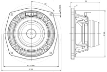 Difuzor Woofer 5 inch B&C 5MDN38 - 8 Ω ohm