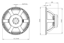 Difuzor woofer 18 inch B&C 18TBX100 - 8 Ohm - Img 4