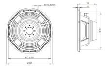 Difuzor woofer 8 inch B&C 8MDN51 - 8 Ohm - Img 4