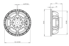 Difuzor woofer 10 inch B&C 10NDL64 - 8 Ohm - Img 4