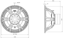Difuzor woofer 18 inch B&C 18RS115 - 8 Ohm - Img 4
