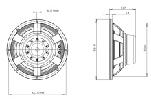 Difuzor woofer 12 inch B&C 12NW100 - 8 Ohm - Img 4