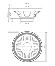 Difuzor woofer 15 inch 18 Sound 15MB606 8 Ohm - Img 3