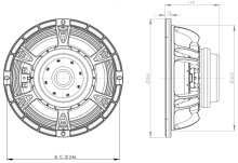 Difuzor woofer 10 inch B&C 10NW76 - 8 Ohm - Img 3