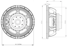 Difuzor woofer 10 inch B&C 10NW76 - 8 Ohm - Img 3