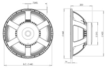 Difuzor woofer 18 inch B&C 18RBX100 - 4 Ohm - Img 4