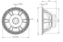 Difuzor woofer 18 inch B&C 18TBW100 - 8 Ohm - Img 4