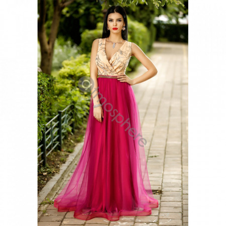 Rochie Atmosphere Eleganta cu Broderie Aurie