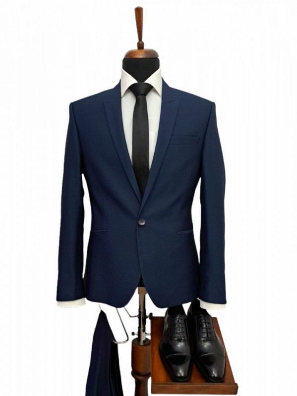 Costum Barbati Slim Bleumarin