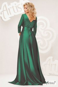 Rochie Eleganta Lunga Verde Artista - Img 2
