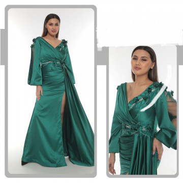 Rochie Lunga Eleganta Verde - Img 2