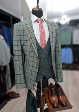 Costum Barbati Slim Fit Verde - Img 3