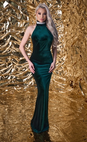 Rochie Mexton Verde Eleganta Lunga - Img 2