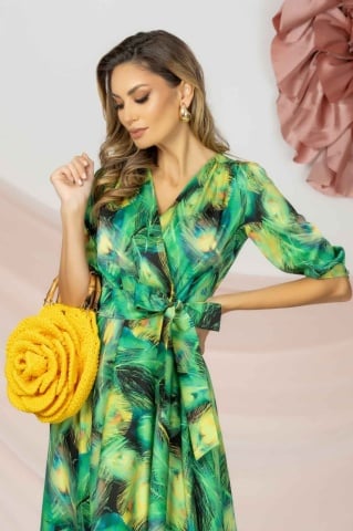 Rochie Pretty Girl De Zi Vaporoasa Verde - Img 4