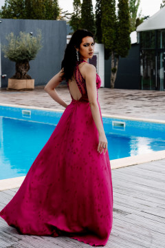 Rochie BBY Lunga Eleganta Ciclame - Img 3