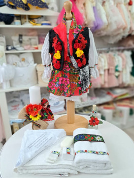 Set Traditional Botez Fetita. Rochie, Trusou si Lumanare - Img 2