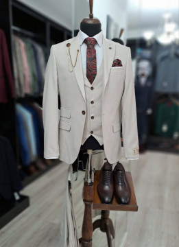 Costum Barbati Slim Fit Cu Vesta - Img 1
