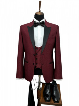 Costum Ceremonie Slim Fit Visiniu - Img 1