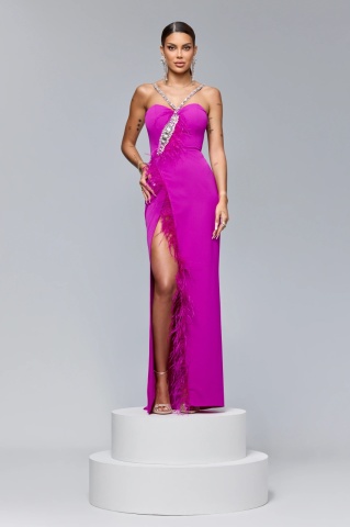 Rochie BBY Lunga Eleganta Roz - Img 1