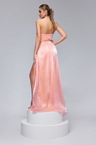 Rochie BBY Lunga Eleganta Somon - Img 5