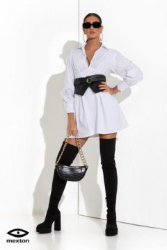 Rochie Mexton Alba Tip Camasa - Img 2