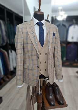 Costum Barbati Slim Fit Cu Vesta - Img 1