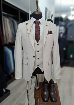 Costum Barbati Slim Fit Cu Vesta - Img 3