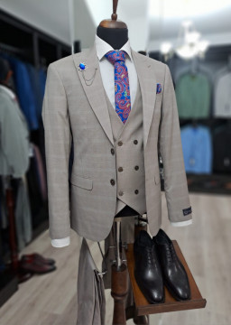 Costum Barbati Slim Fit Cu Vesta - Img 2