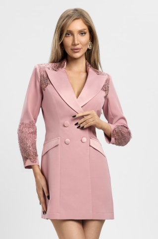 Rochie Sacou Roz Pudra BBY Eleganta - Img 1